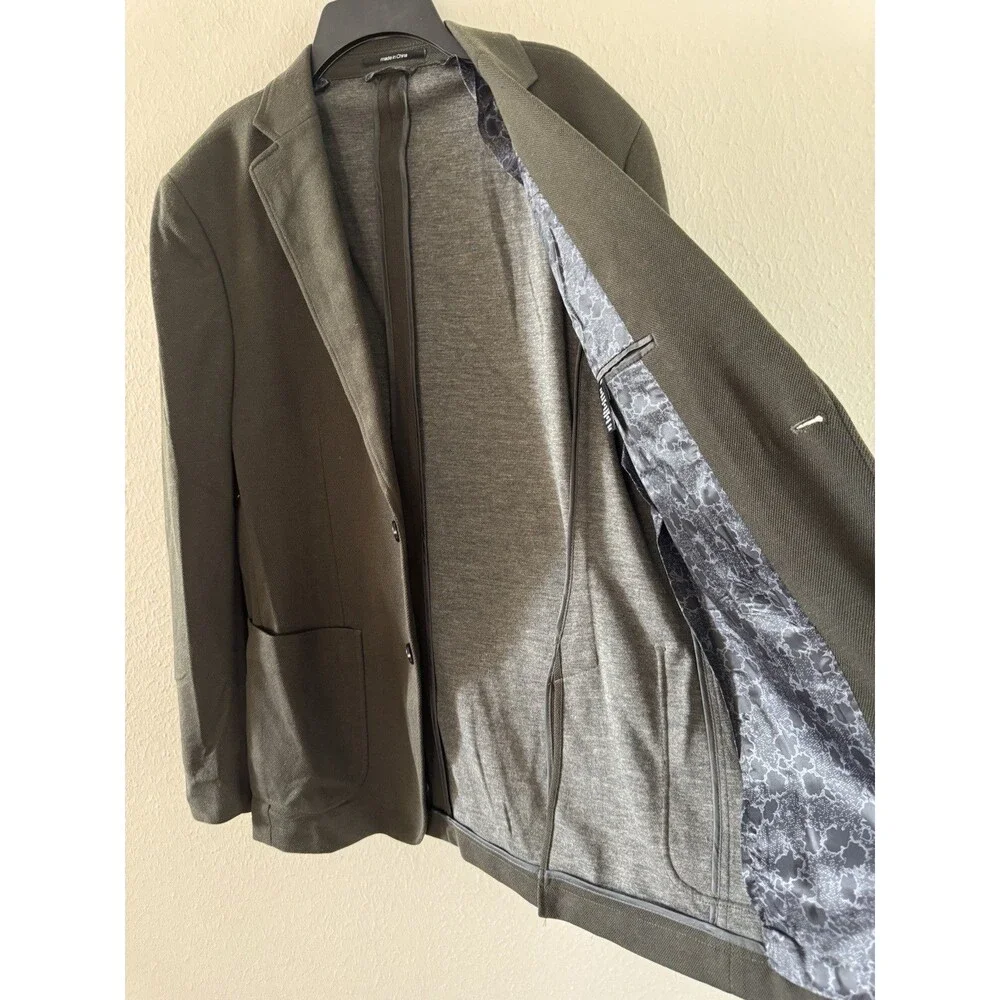 bar III Slim-Fit Knit Sport Coat blazer size 40R dark Green casual soft tailored